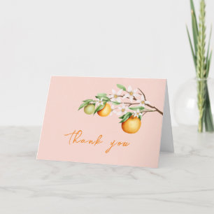 Sweet Summer Orange Citrus Baby Dusche Dankeskarte