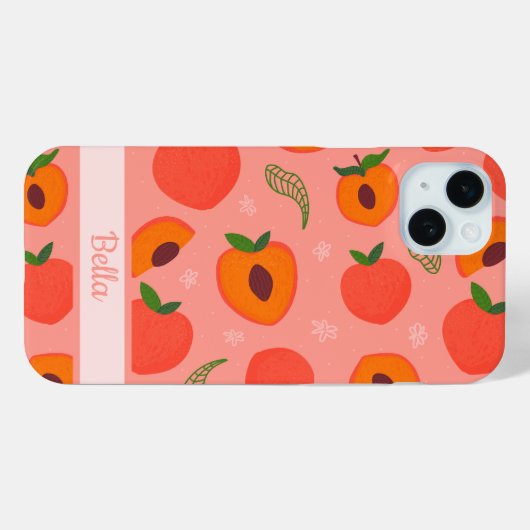 Sweet Summer Peach Muster Case-Mate iPhone Hülle (Rückseite (Horizontal))