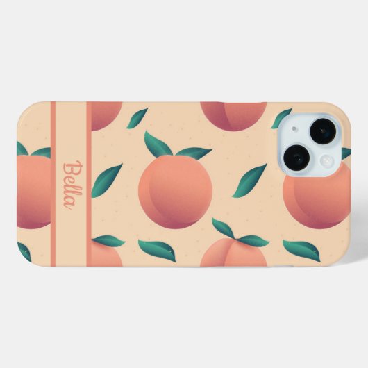 Sweet Summer Peach Muster Case-Mate iPhone Hülle (Rückseite (Horizontal))