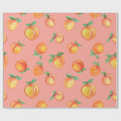 Sweet Summer Peach Muster Geschenkpapier (Flach)