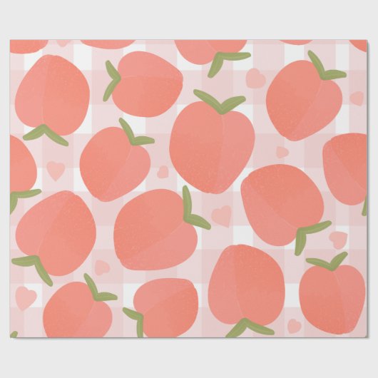 Sweet Summer Peach Muster Geschenkpapier (Flach)