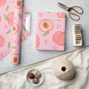 Sweet Summer Peach Muster Geschenkpapier