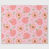 Sweet Summer Peach Muster Geschenkpapier (Flach)