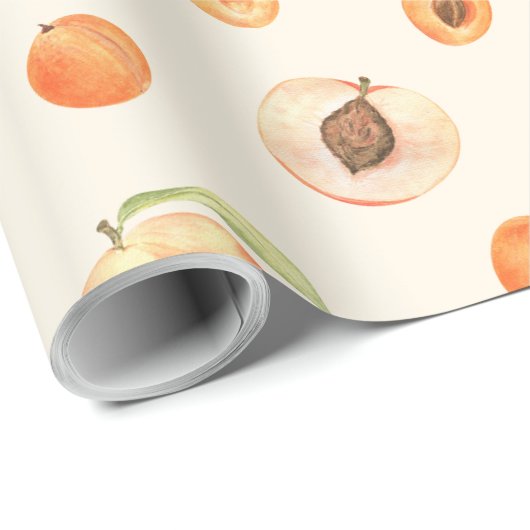 Sweet Summer Peach Muster Geschenkpapier (Rolleneckpunkt)