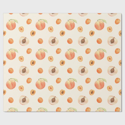 Sweet Summer Peach Muster Geschenkpapier (Flach)