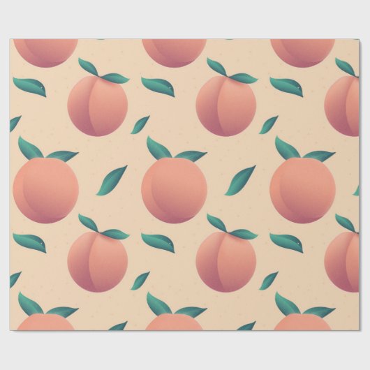 Sweet Summer Peach Muster Geschenkpapier (Flach)