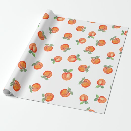 Sweet Summer Peach Muster Geschenkpapier (Ungerollt)