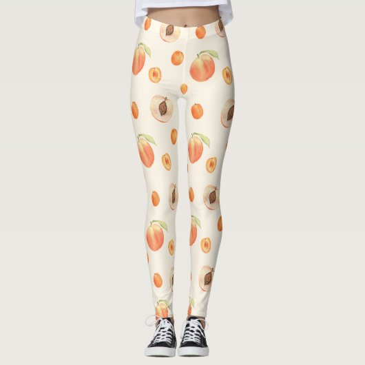 Sweet Summer Peach Muster groß Leggings (Vorderseite)