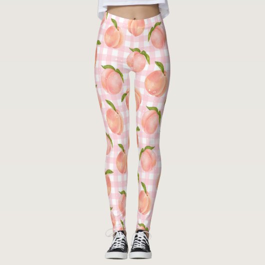 Sweet Summer Peach Muster groß Leggings (Vorderseite)