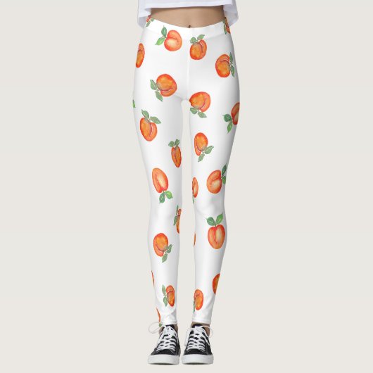 Sweet Summer Peach Muster groß Leggings (Vorderseite)