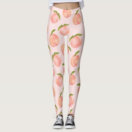 Sweet Summer Peach Muster groß Leggings (Vorderseite)