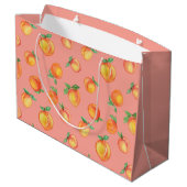 Sweet Summer Peach Muster Große Geschenktüte (Rückseite Schrägansicht)