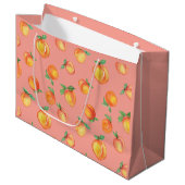 Sweet Summer Peach Muster Große Geschenktüte (Vorderseite Schrägansicht)