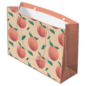 Sweet Summer Peach Muster Große Geschenktüte (Rückseite Schrägansicht)