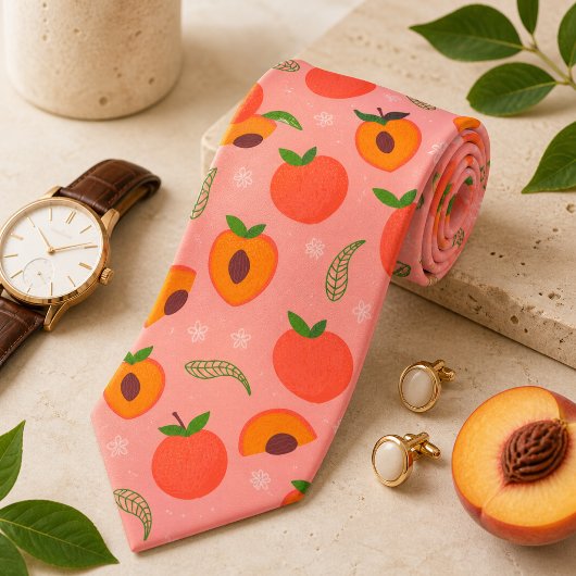 Sweet Summer Peach Muster Krawatte