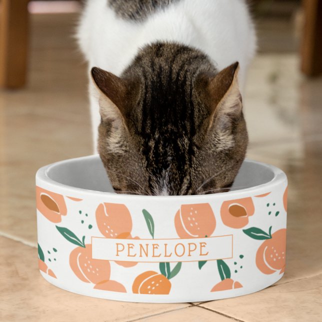 Sweet Summer Peach Muster | Monogramm Bowl Napf (Von Creator hochgeladen)