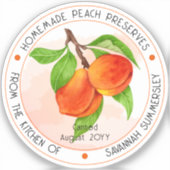 Sweet Summer Peaches Pfirsichkonserven Aufkleber (Vorderseite)