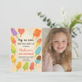 Sweet Summer Popsicle Birthday Invite Einladung (Stehend Vorderseite)