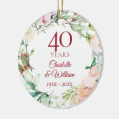 Sweet Summer Rose Garland 40 Jahre Jubiläum Keramik Ornament (Links)
