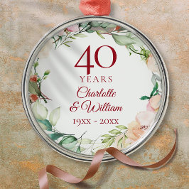 Sweet Summer Rose Garland 40 Jahre Jubiläum Ornament Aus Metall