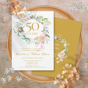 Sweet Summer Rose Garland 50 Jahre Jubiläum Einladung