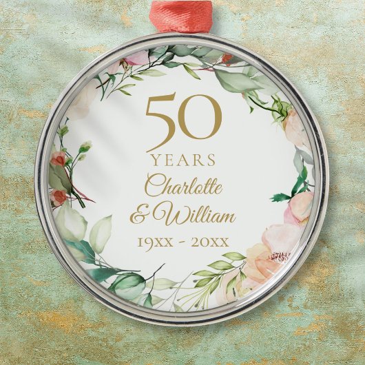 Sweet Summer Rose Garland 50 Jahre Jubiläum Ornament Aus Metall