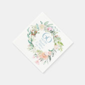 Sweet Summer Rose Garland 60 / 75 Jahre Jubiläum Serviette (Ecke)