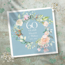 Sweet Summer Rose Garland 60 / 75 Jahre Jubiläum Serviette