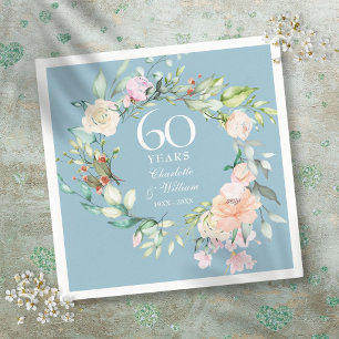 Sweet Summer Rose Garland 60 / 75 Jahre Jubiläum Serviette