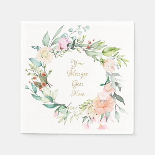 Sweet Summer Rose Gold Script Serviette (Vorderseite)