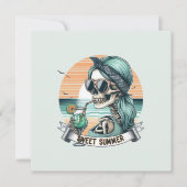 Sweet Summer Skeleton Retro Sunset Design (Vorderseite)