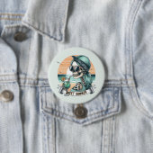 Sweet Summer Skeleton Retro Sunset Design Button (Beispiel)