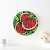 Sweet Summer Slice" - Wassermelonenwand Große Wanduhr (Zuhause)