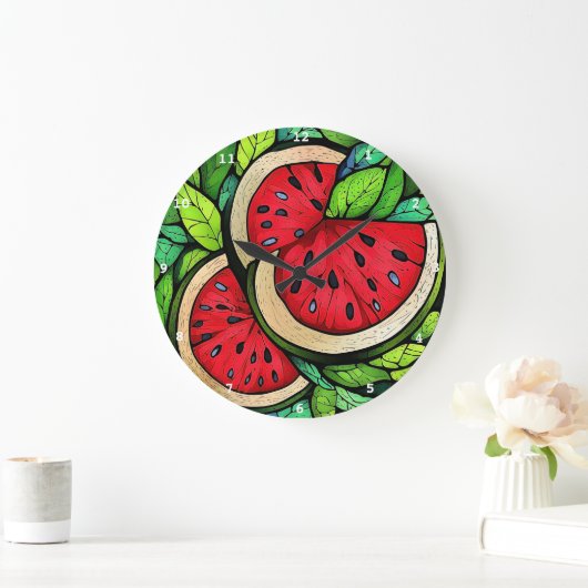 Sweet Summer Slice" - Wassermelonenwand Große Wanduhr (Zuhause)