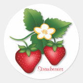 Sweet Summer Strawberry Frucht Runder Aufkleber (Vorderseite)