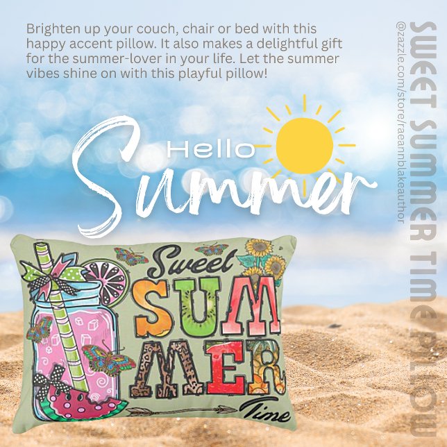 Sweet Summer Time Accent Pillow Kissen Für Draußen (Von Creator hochgeladen)