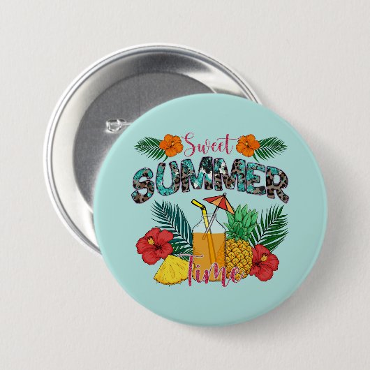 Sweet Summer Time Beach | Tropeninsel Button (Vorne & Hinten)