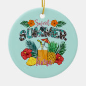Sweet Summer Time Beach | Tropeninsel Keramik Ornament (Vorne)