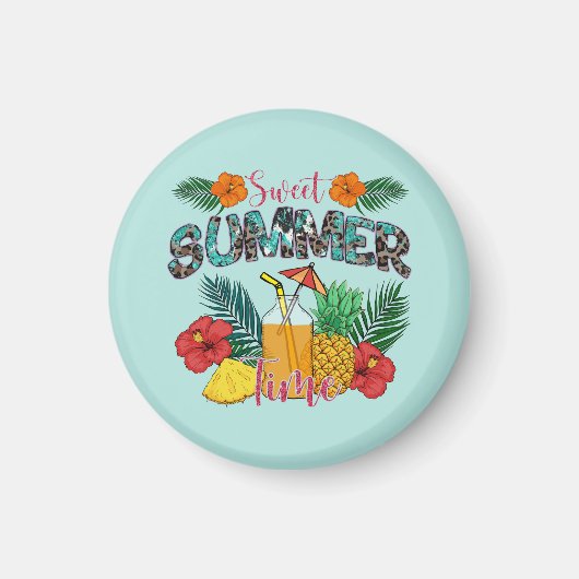 Sweet Summer Time Beach | Tropeninsel Magnet (Vorne)
