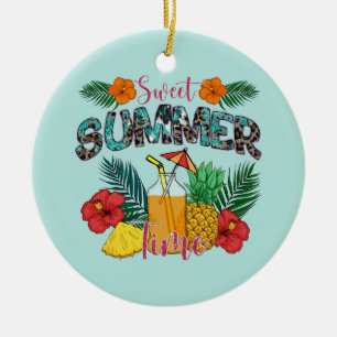 Sweet Summer Time Beach Tropical Island Keramik Ornament