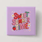 Sweet Summer Time Coquette Strawberry Retro Strand Button (Vorderseite)