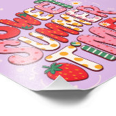 Sweet Summer Time Coquette Strawberry Retro Strand Fotodruck (Ecke)