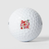 Sweet Summer Time Coquette Strawberry Retro Strand Golfball (Vorderseite)