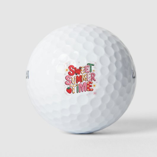 Sweet Summer Time Coquette Strawberry Retro Strand Golfball (Vorderseite)