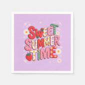 Sweet Summer Time Coquette Strawberry Retro Strand Serviette (Vorderseite)