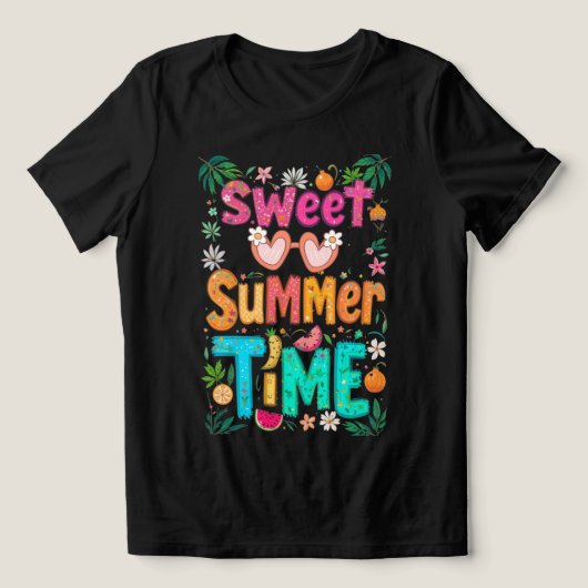 Sweet Summer Time farbenfrohe Tropical Quote Grafi Tri-Blend Shirt (Design Vorderseite)