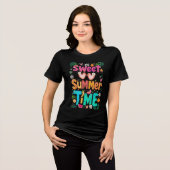 Sweet Summer Time farbenfrohe Tropical Quote Grafi Tri-Blend Shirt (Vorderseite voll)