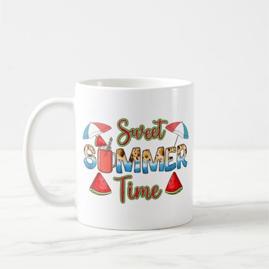 Sweet Summer Time | Farbenfrohe Wassermelone Kaffeetasse (Links)