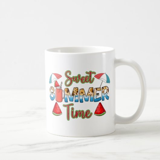 Sweet Summer Time | Farbenfrohe Wassermelone Kaffeetasse (Rechts)