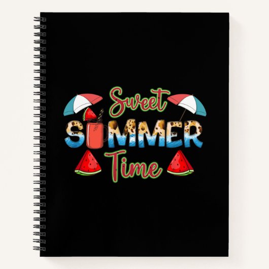 Sweet Summer Time | Farbenfrohe Wassermelone Notizblock (Vorderseite)